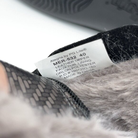 Alegria Leather Ankle Boots Meri Faux Fur Water Resistant Pewter Dazzler US 9 - Picture 8 of 10